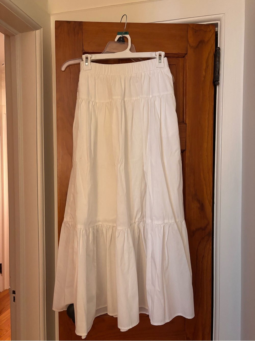 Abercrombie & Fitch White Tiered Maxi Skirt